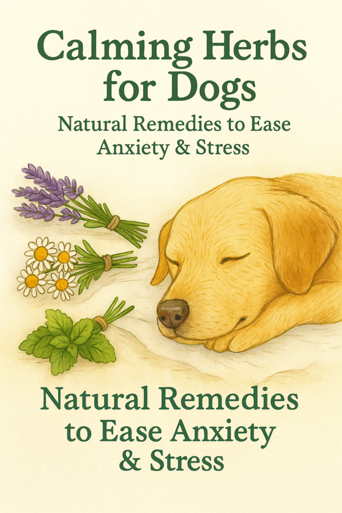 herbs and a sleepy dog
